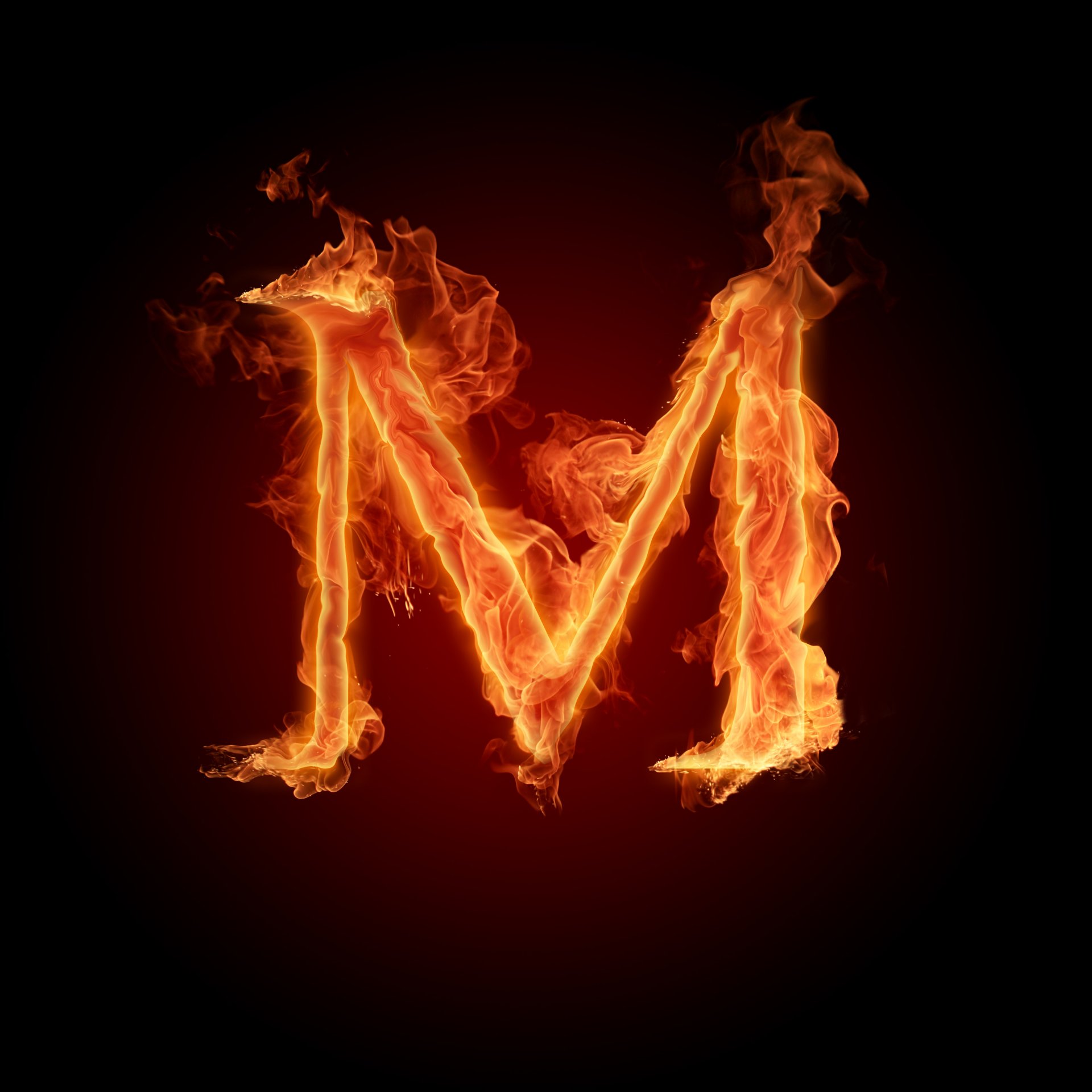 m flamme feu lettre alphabet