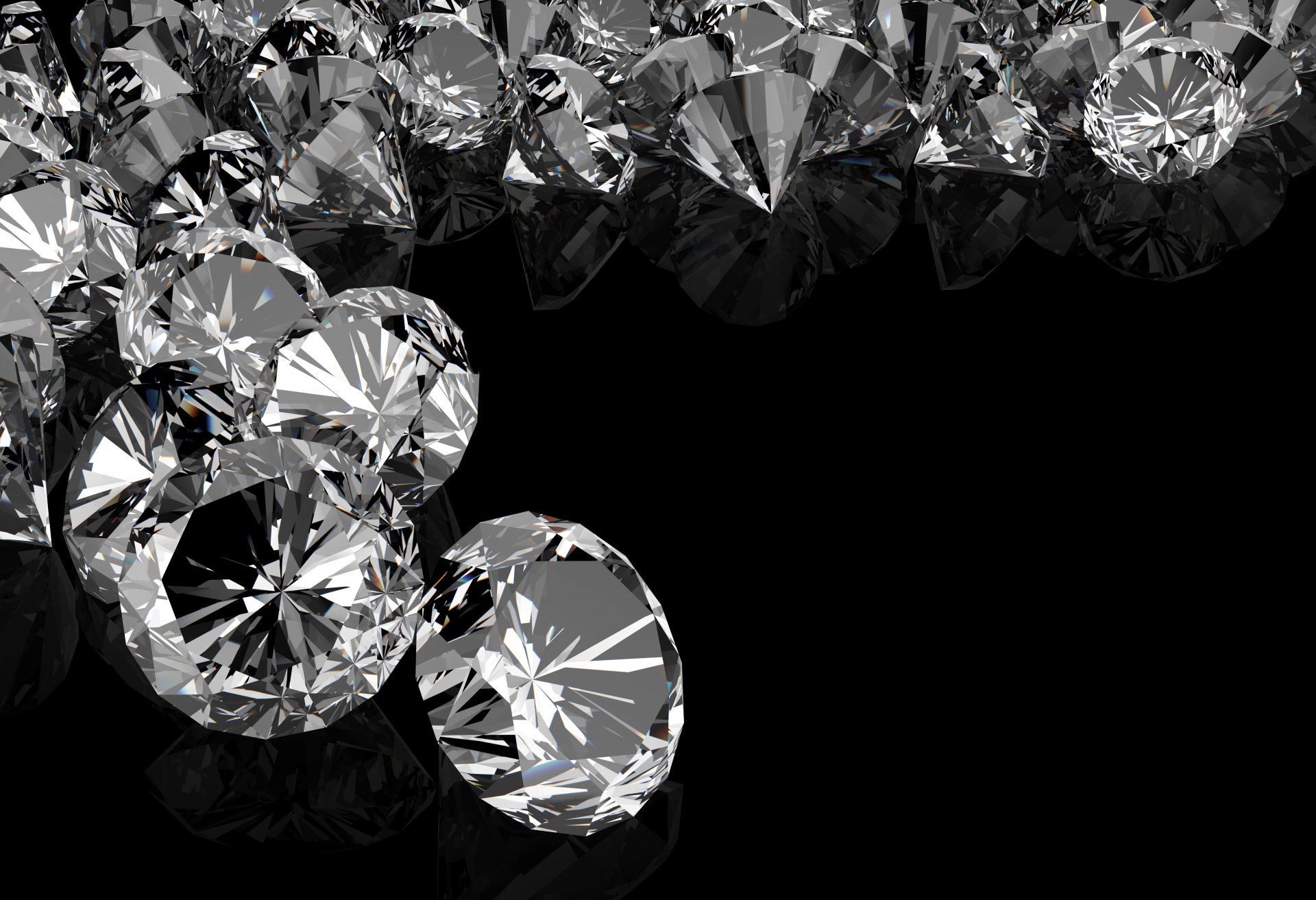 dark background diamonds stone