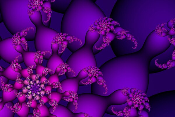 Фиолетовый объёмный цветок по спирали