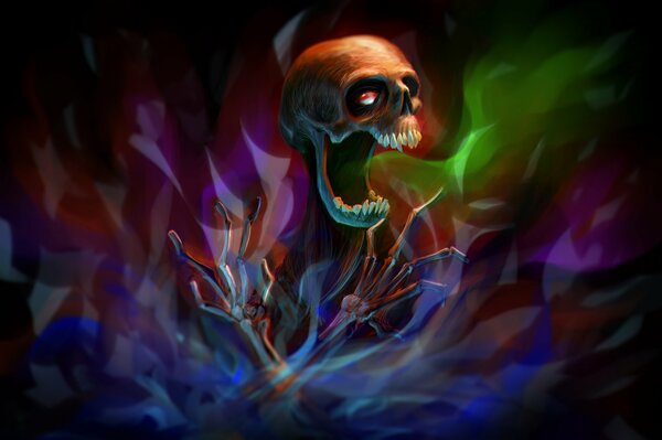 Background art portrait skull