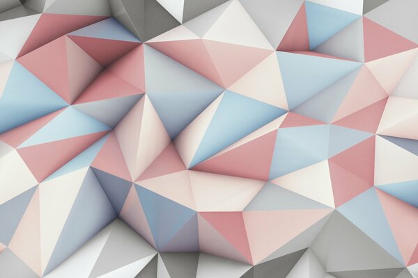 Three-dimensional abstraction in pastel colors