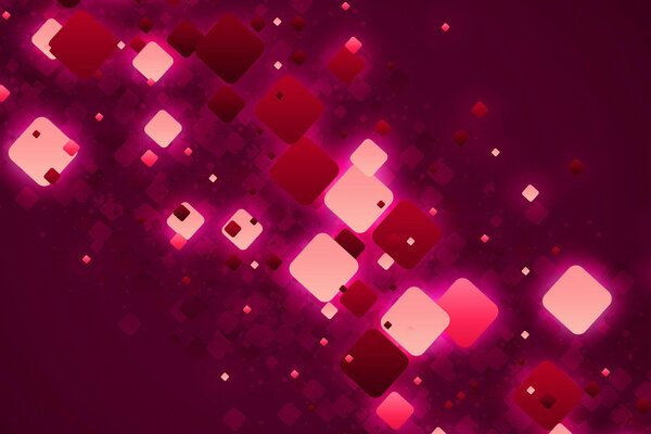 Crimson background with pink-red cubes