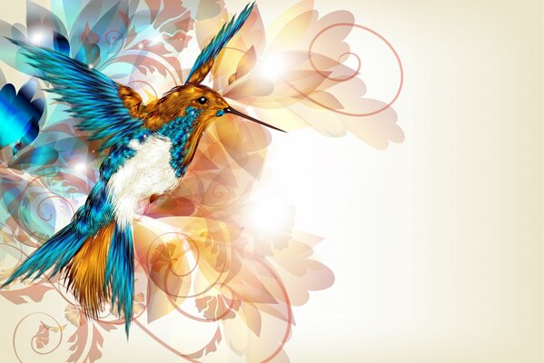 Hummingbird abstraction vector bird