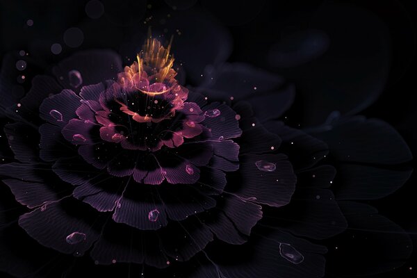 3D image of a flaming flower