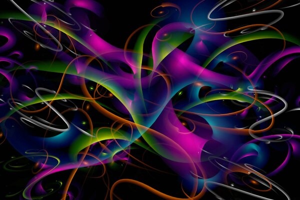 Patrones de líneas volumétricas de colores
