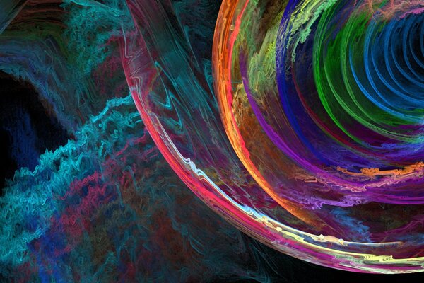 Colorful bright spirals abstraction