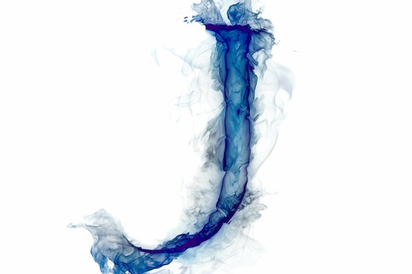 The letter J in smoke on the desktop