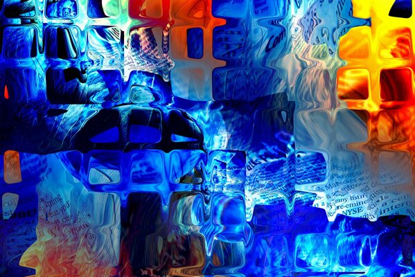 Абстрактные разноцветные квадратные стекляшки