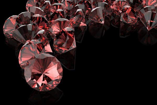 Increíbles diamantes rojos vuelan hacia nosotros