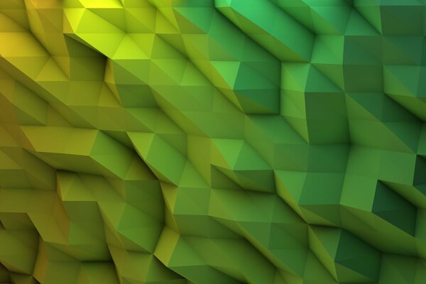 Volumetric geometric shapes in green