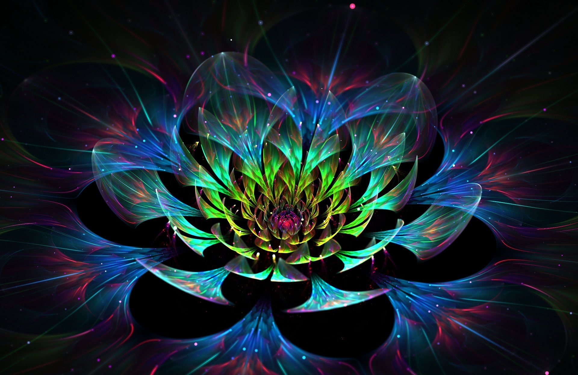 3d gráficos abstracto flor loto pétalos