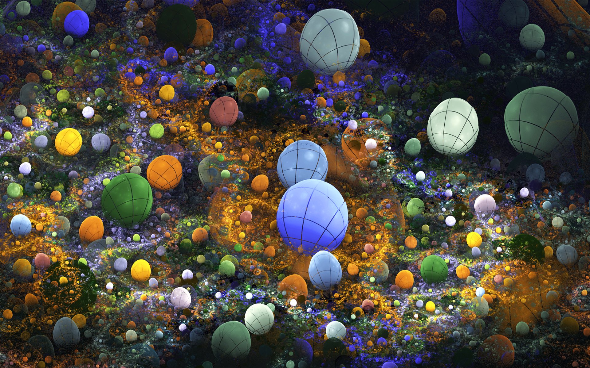 light ball egg the bottom sea flowers stone