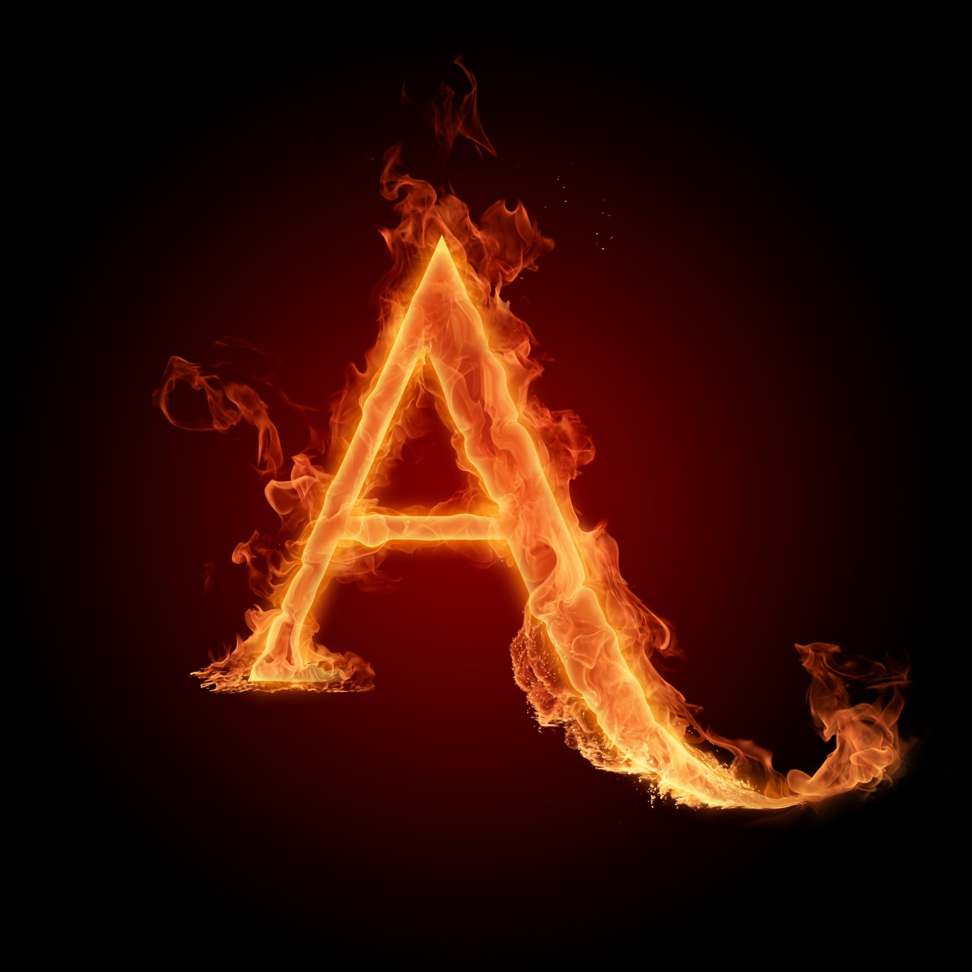 lettera lettera carta da parati fuoco fiamma un