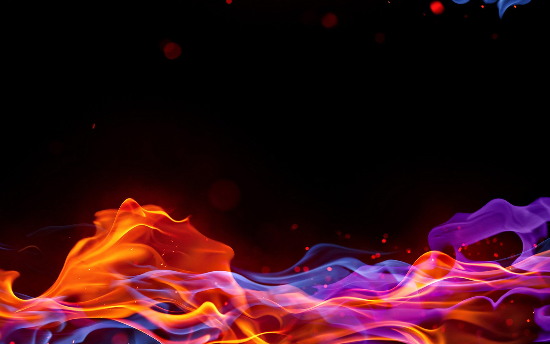 llama fuego color olas humo resplandor noche fondo de pantalla