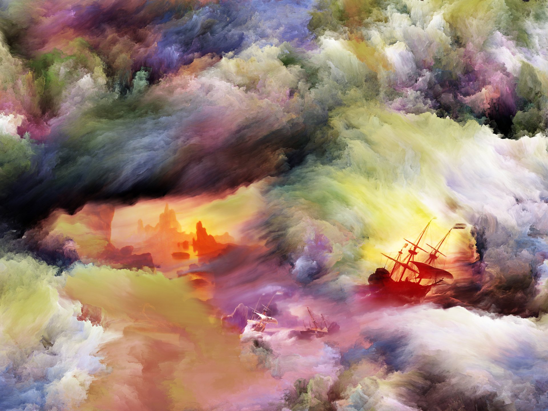 tormenta nave pintura humo brillo