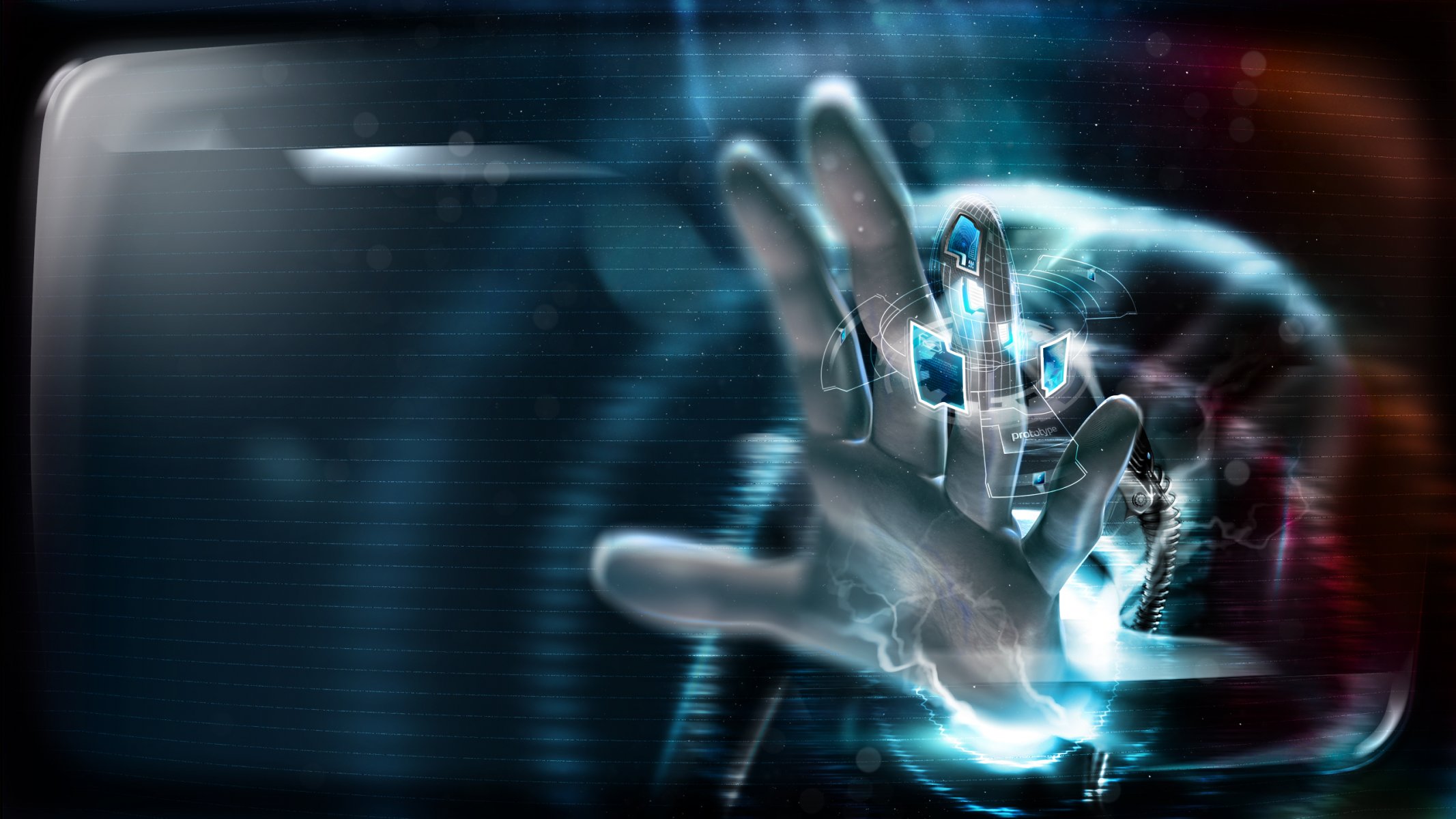 abstraktion prototyp hallo-tech stil design modernität hand handfläche