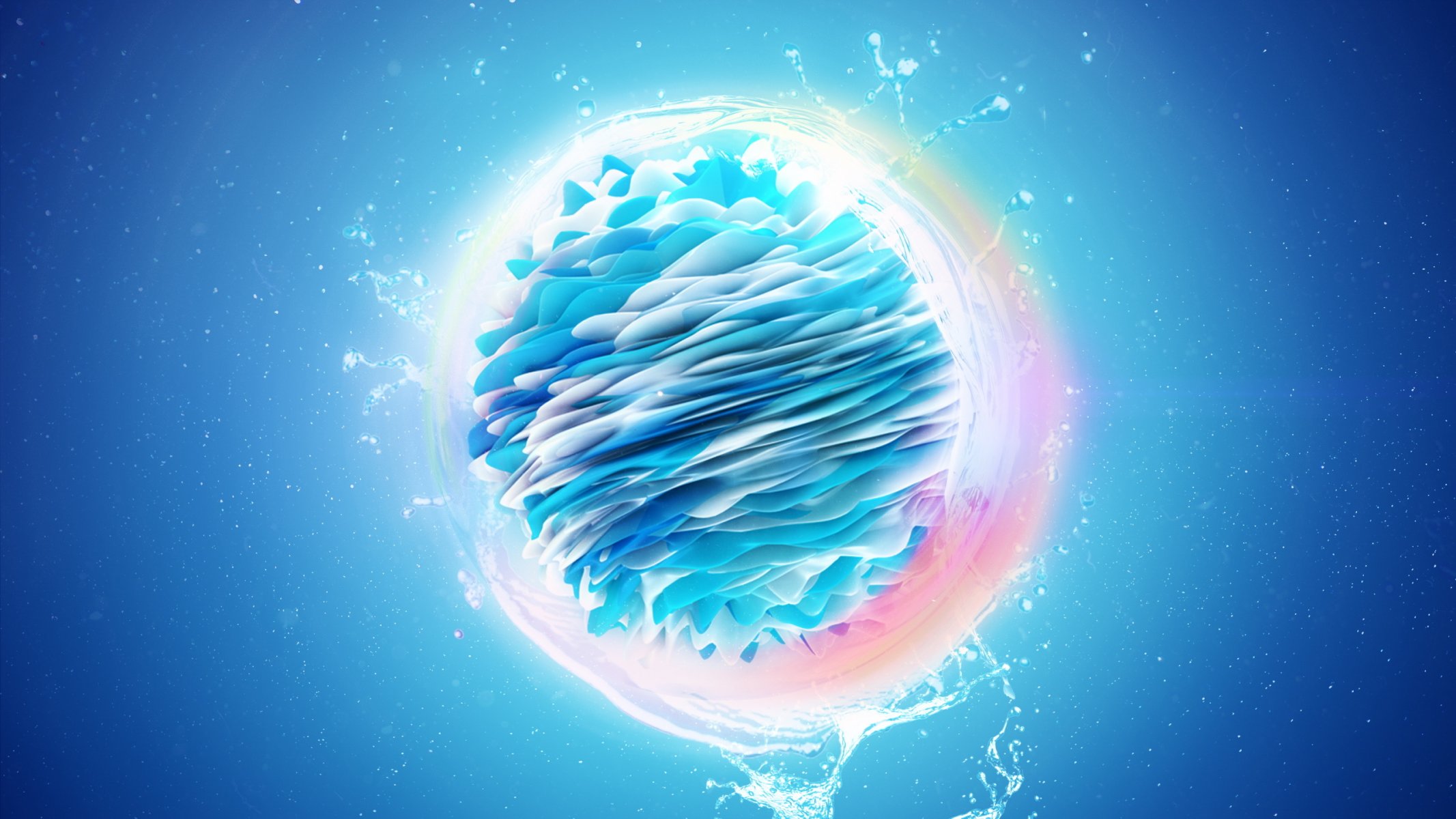 ballon eau éclaboussures abstraction rendu hq fond d écran