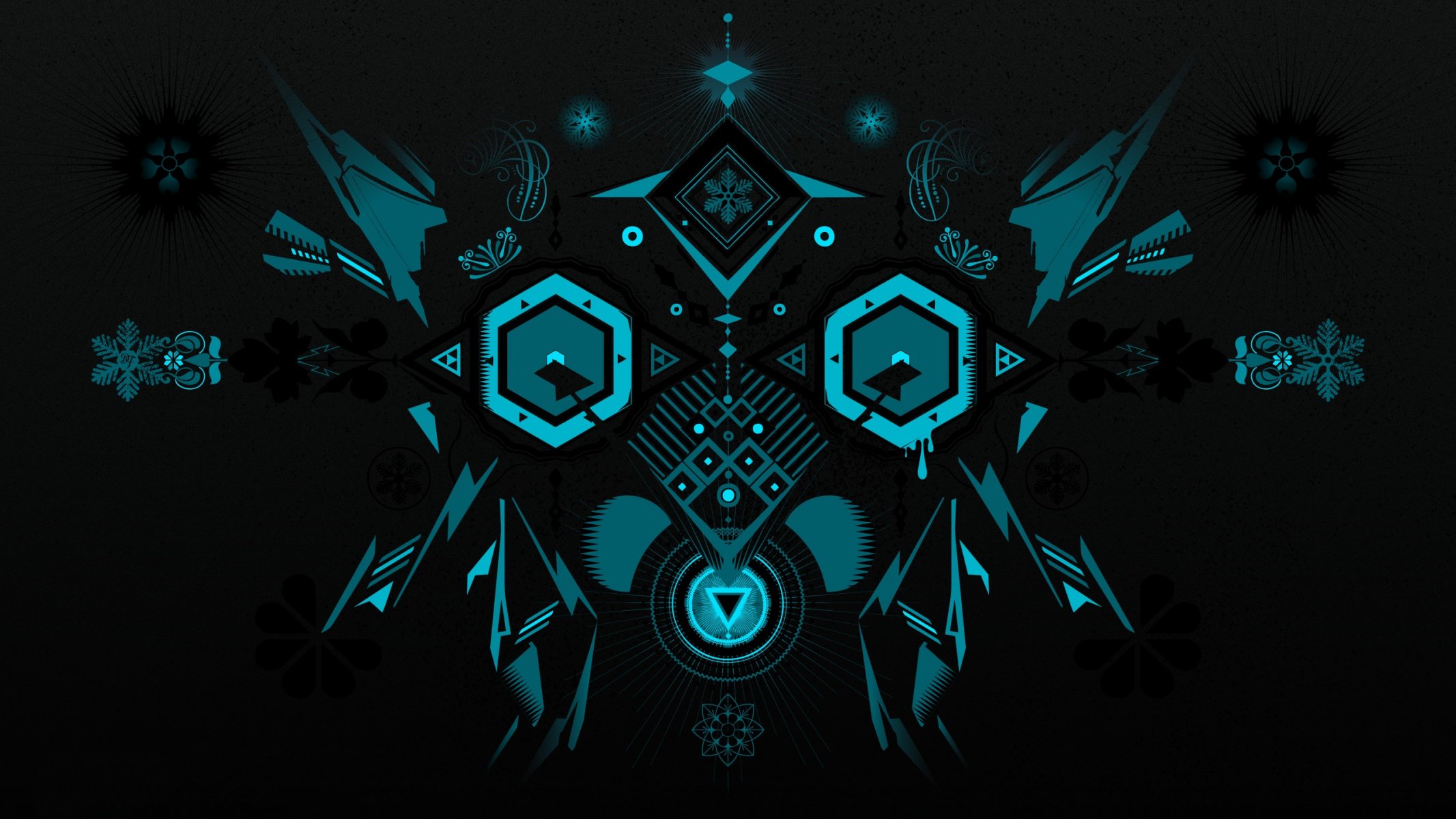 abstracto formas copos de nieve ornamento