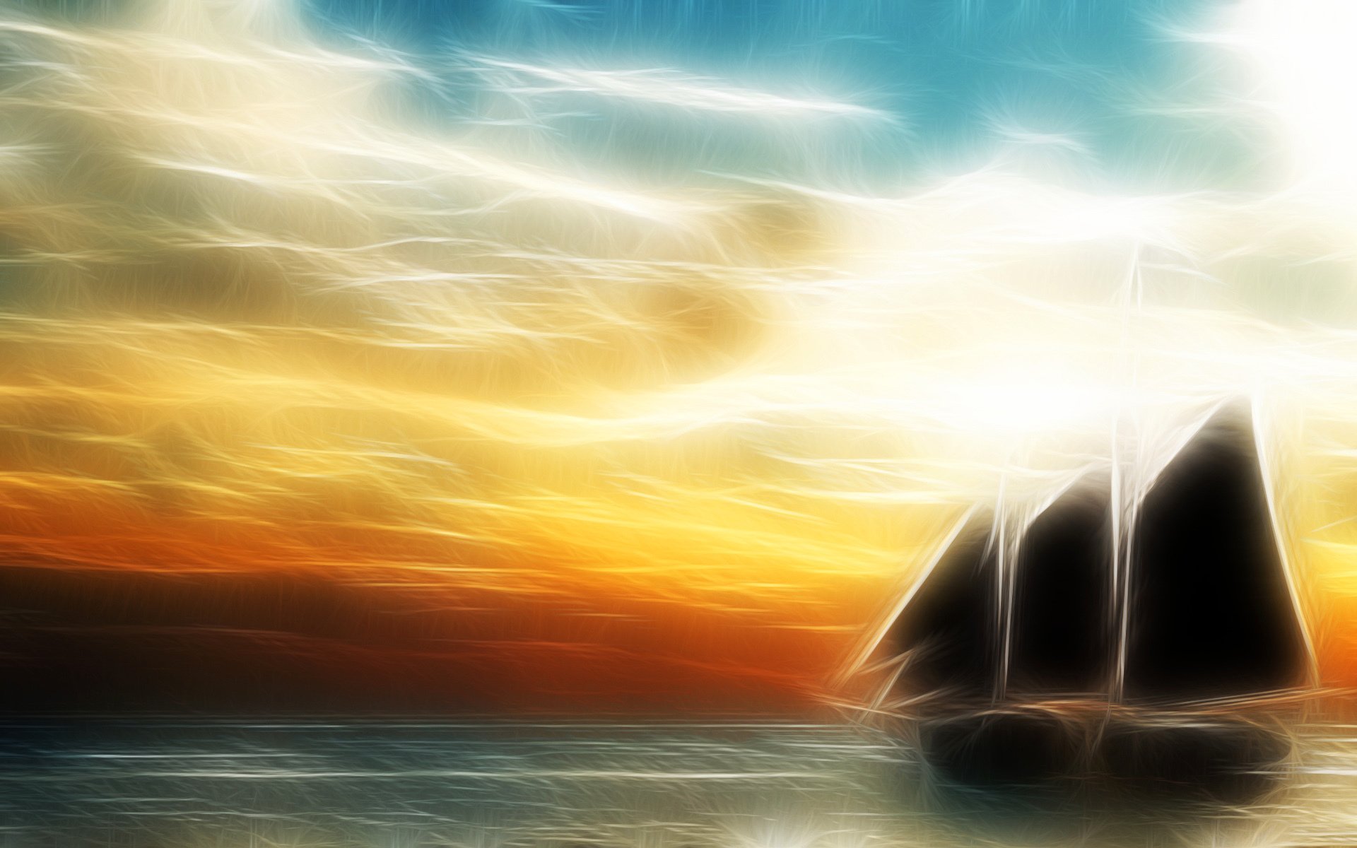 meer himmel segelboot wolken linien horizont schiff landschaft licht
