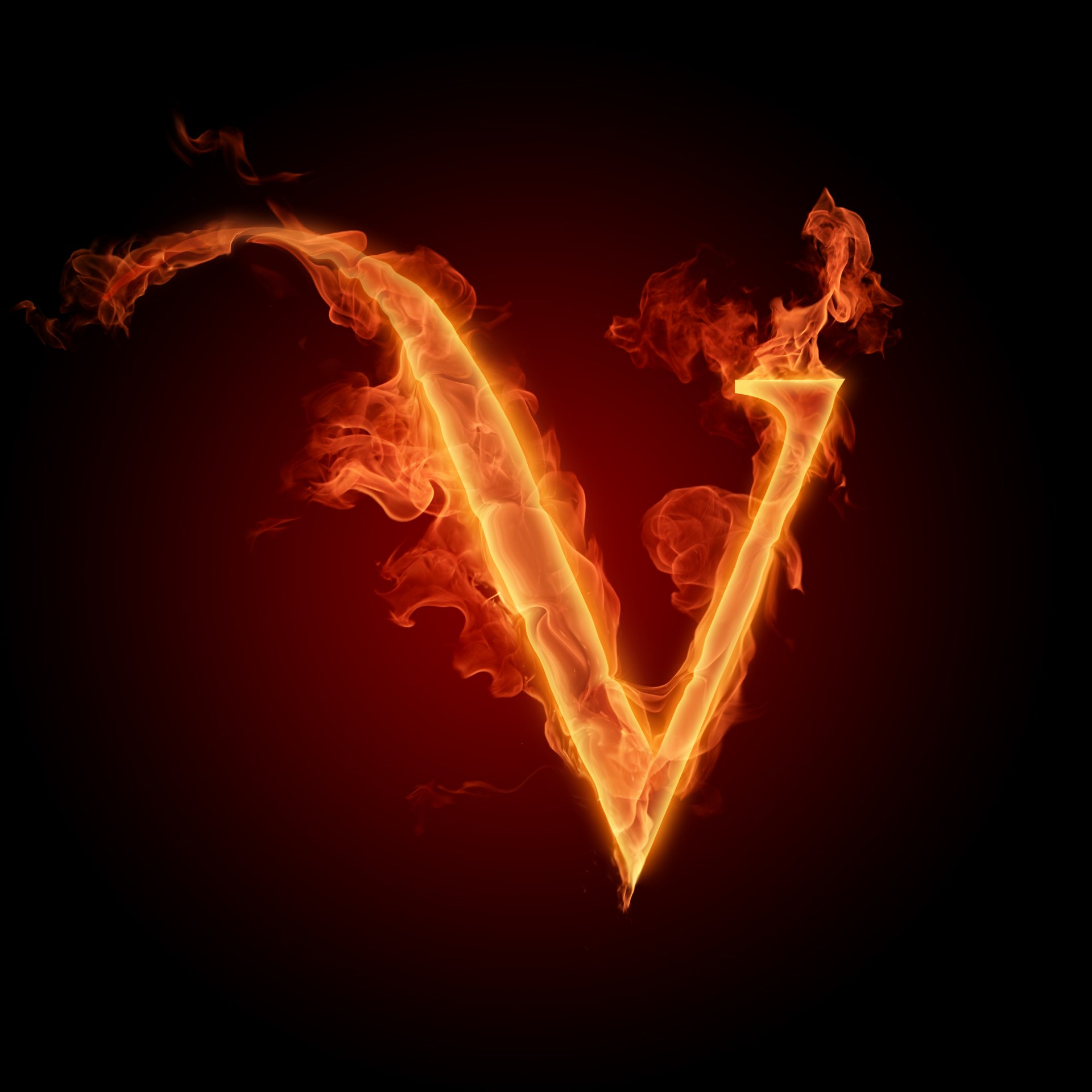 v feu flamme lettre lettre alphabet latin