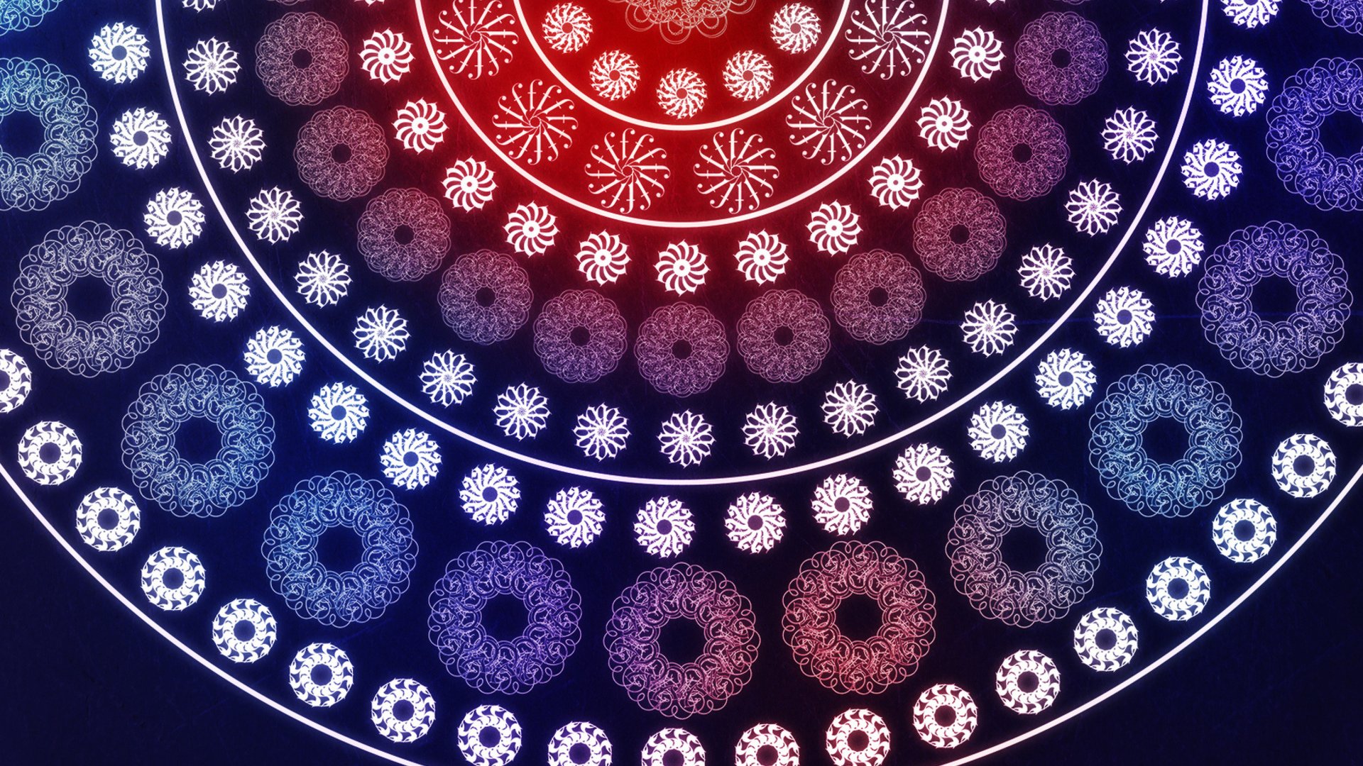 fractales calado círculos rojo-azul fondo