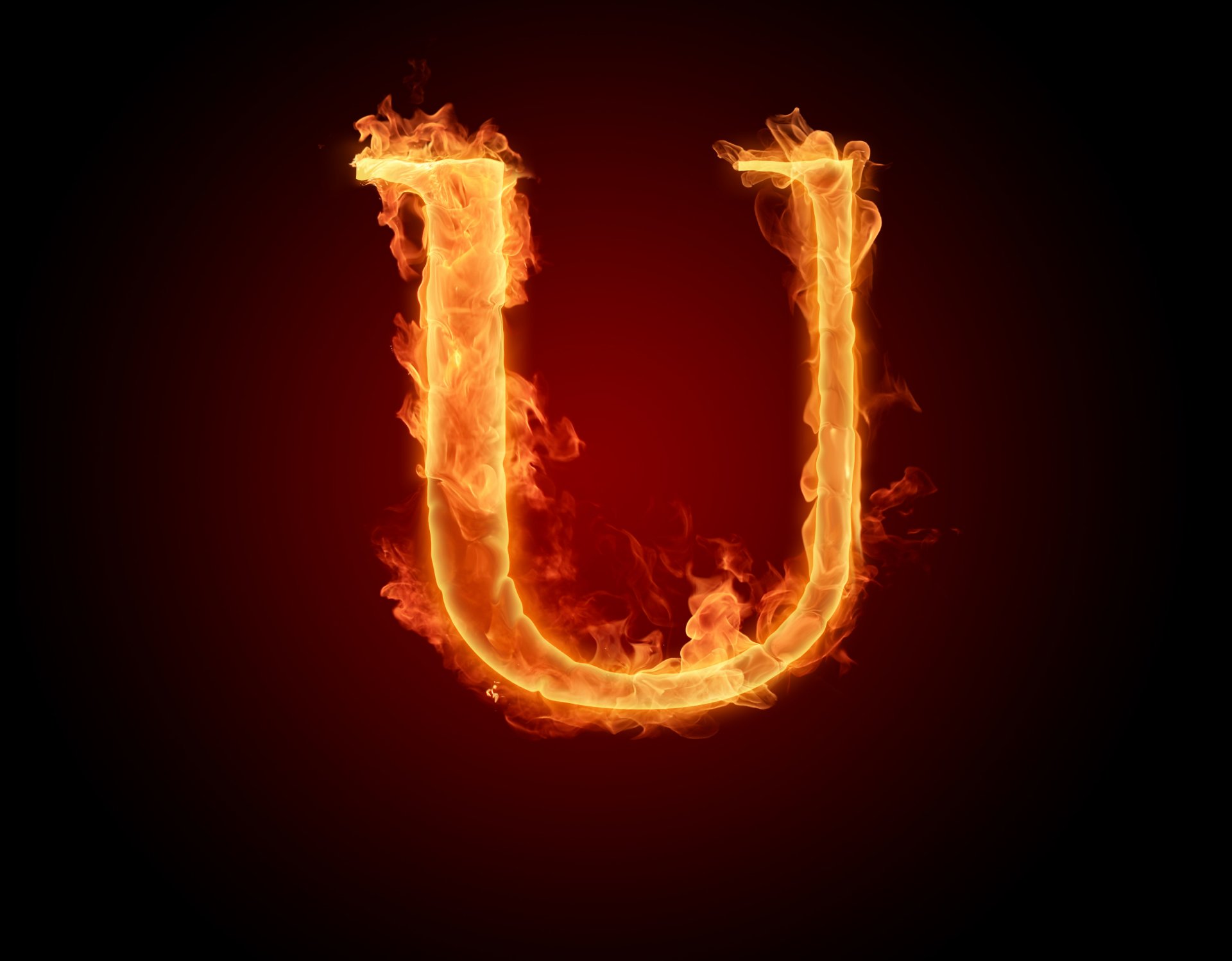 u lettera fiamma lettera fuoco alfabeto