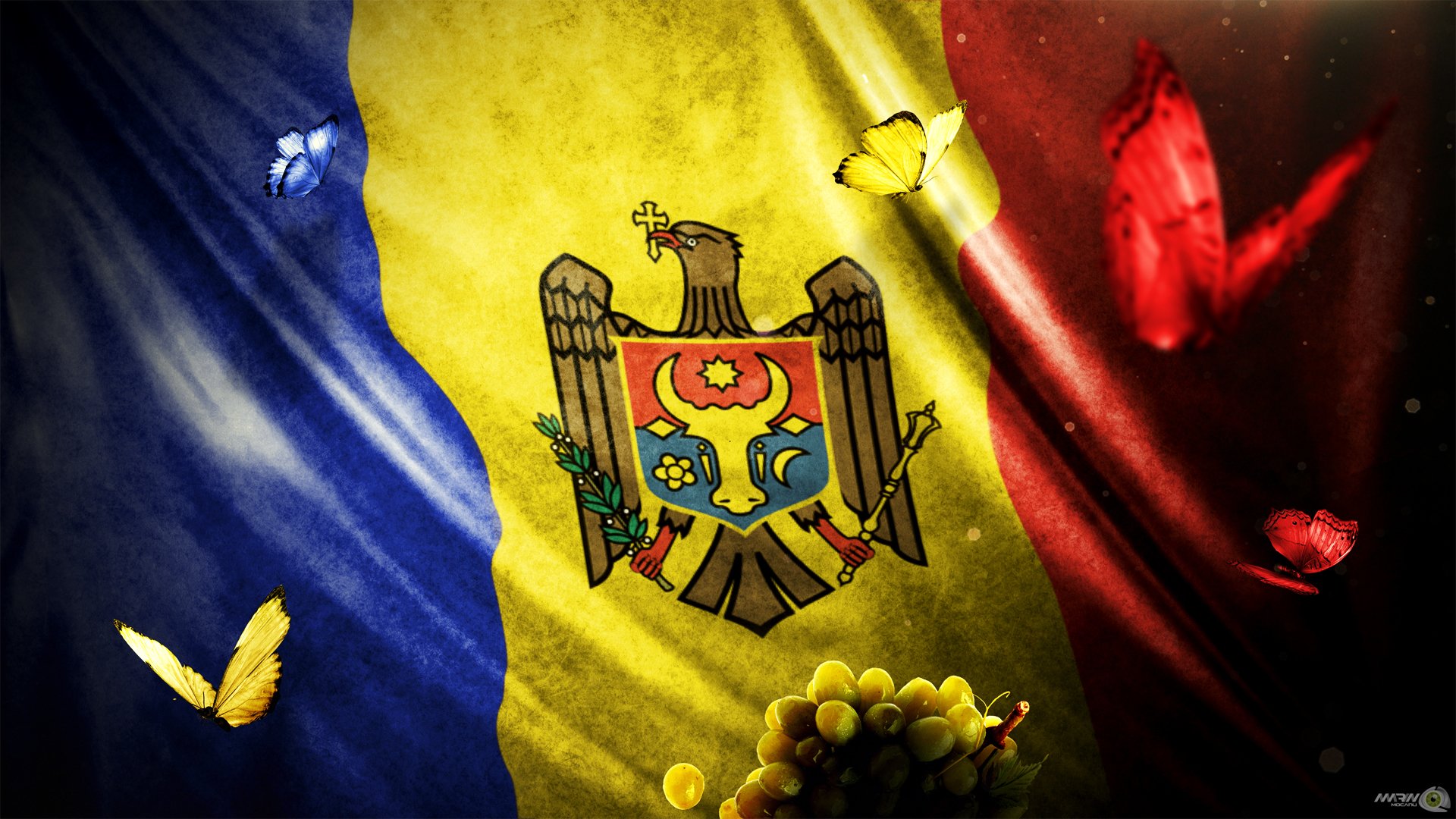 moldavia md marin mocanu diseño bandera rojo azul amarillo