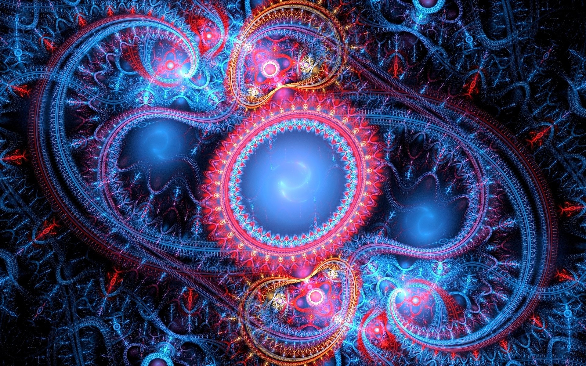 fractal patrones líneas curvas círculos fondo