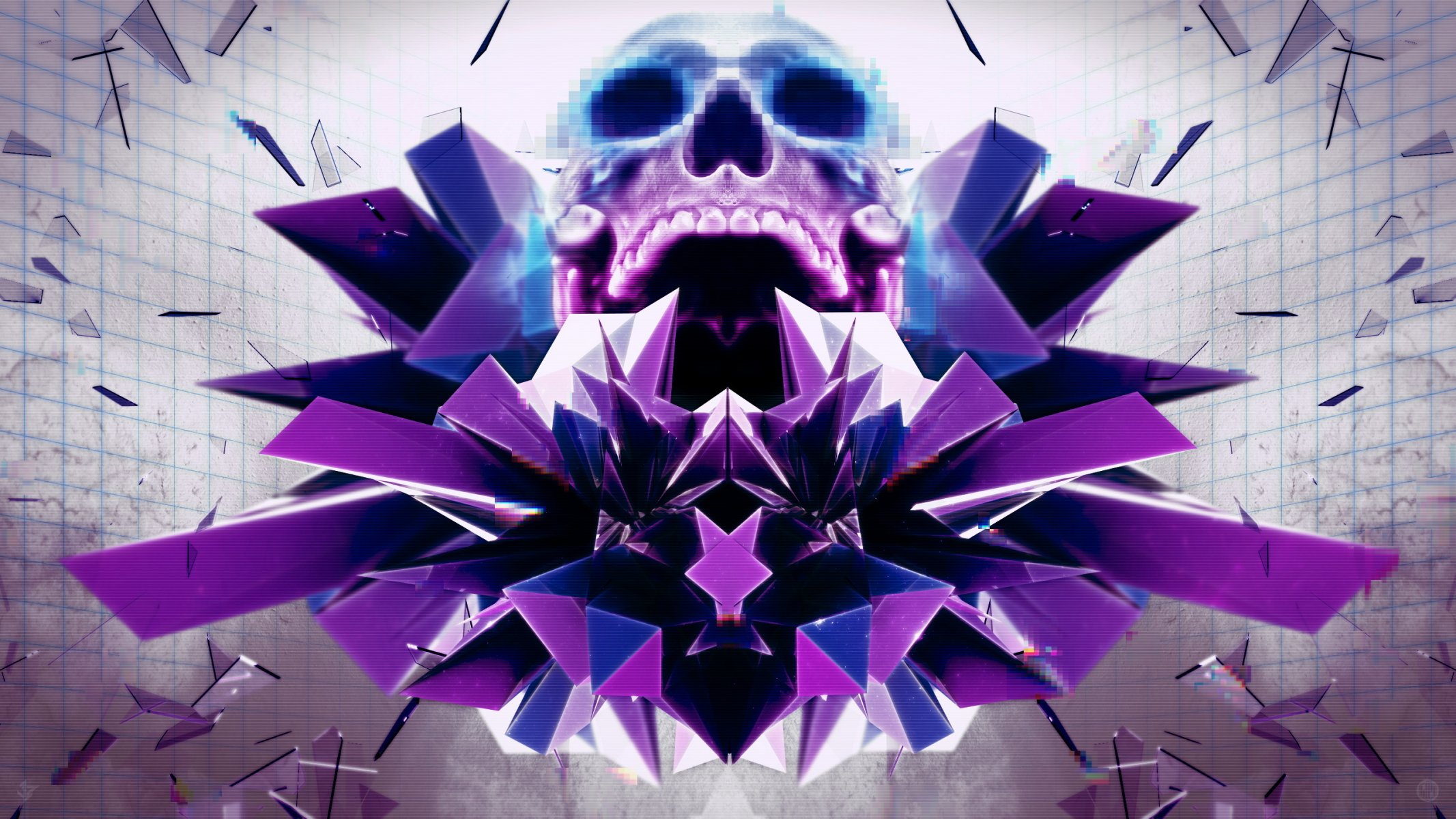 czaszka abstrakcja render hq tapety
