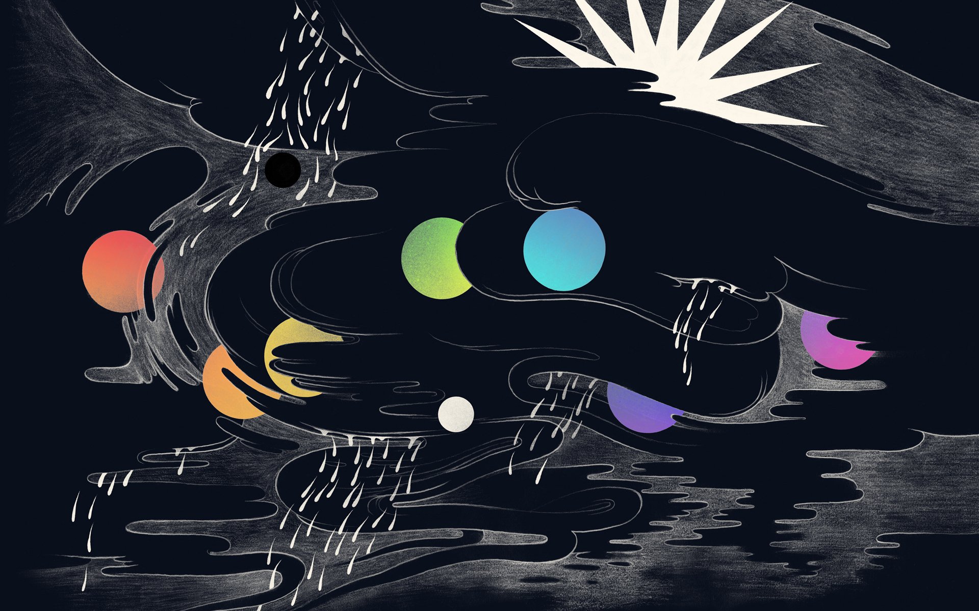 nuvola pioggia colore cerchio luna sole