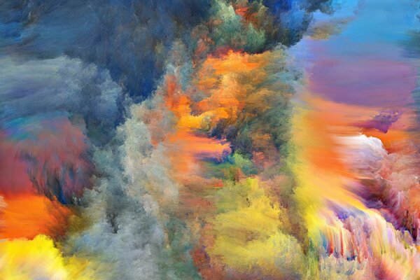 Fumée lumineuse, colorée et juteuse