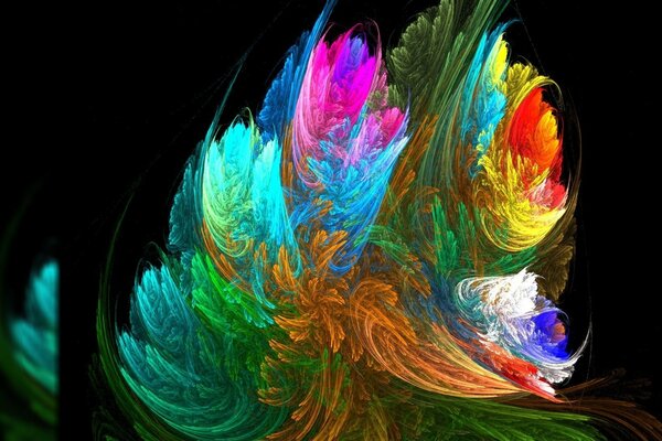 Flamme colorée sous la forme de fleurs et d ornement