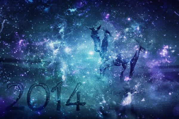 Nouvel an Cosmos cheval