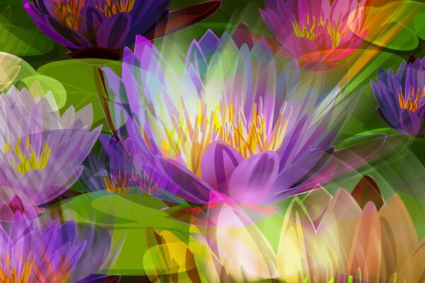 Delicate lotus petals with radiance