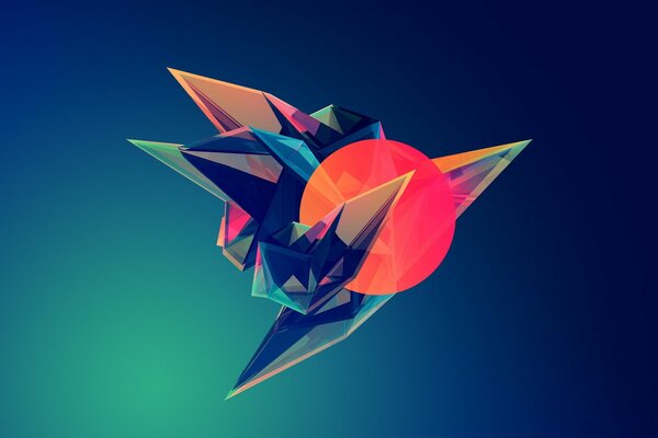 Geometric shape of different colors