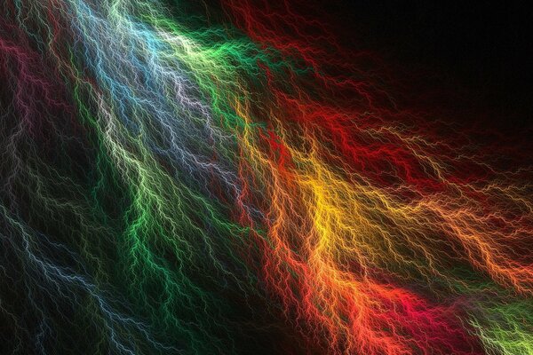 Abstracción de color sobre fondo negro