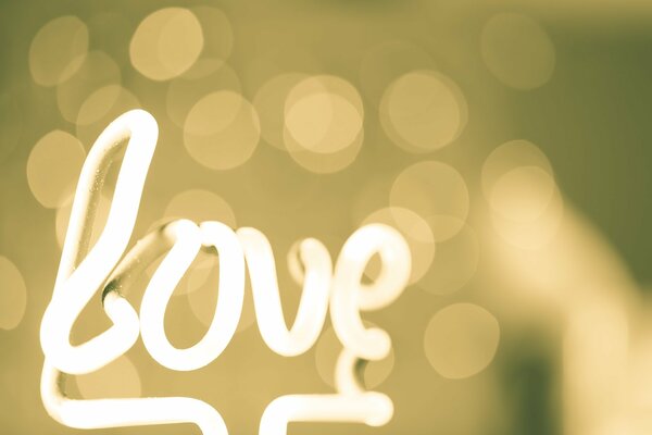 Segno astratto con la parola amore