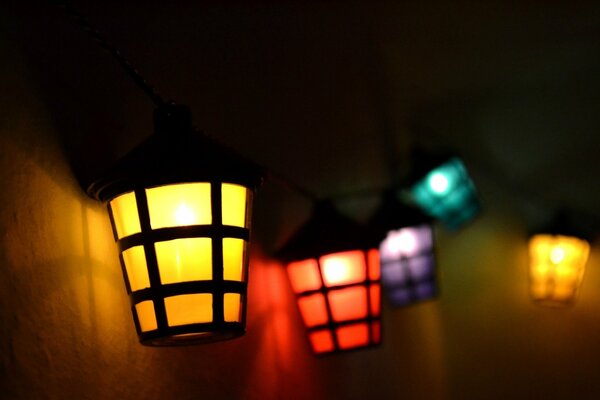 Colorful lanterns in the old town