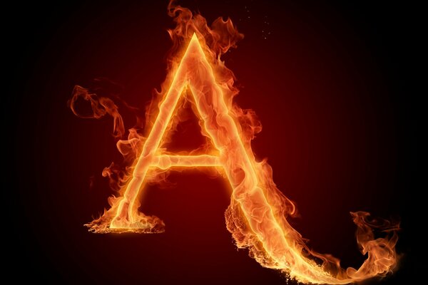 Lettre A en feu