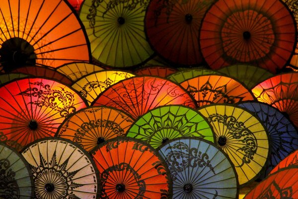 Japanischer Stil Regenschirm Hintergrund