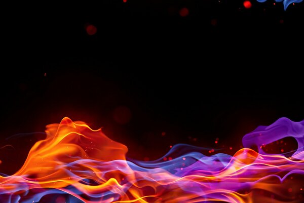 Llamas de fuego sobre fondo negro