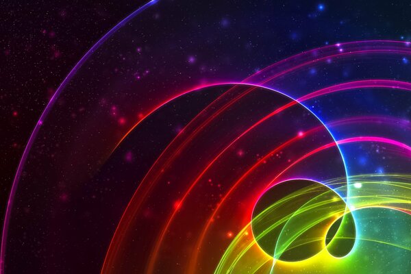Lueur multicolore dans l espace noir