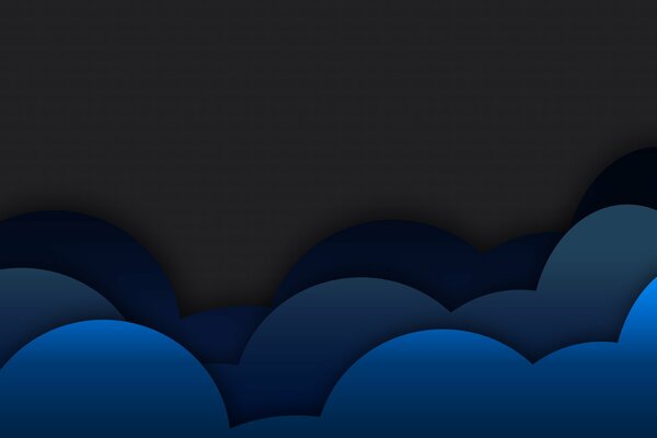 Wolken in verschiedenen Blautönen auf dunklem Hintergrund