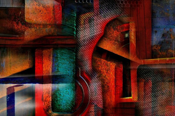 Abstraction color mixed shape
