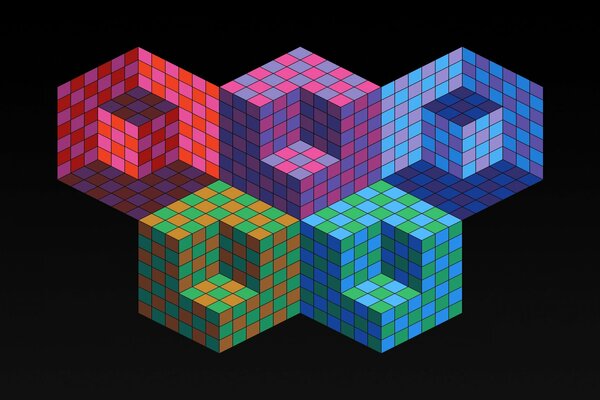 Cubos 3D volumétricos Olímpicos