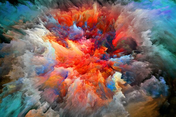 Abstract explosion of colors in the form of smoke