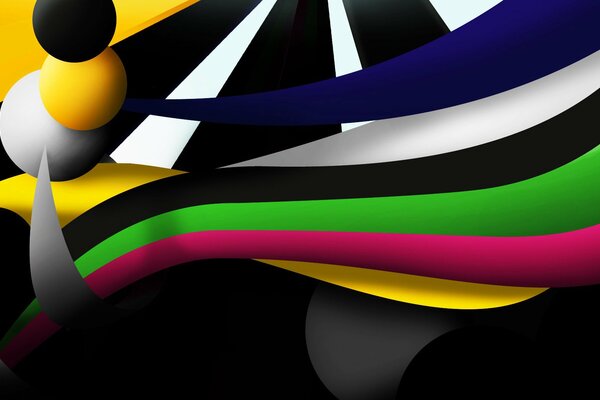 Formes tridimensionnelles multicolores abstraites