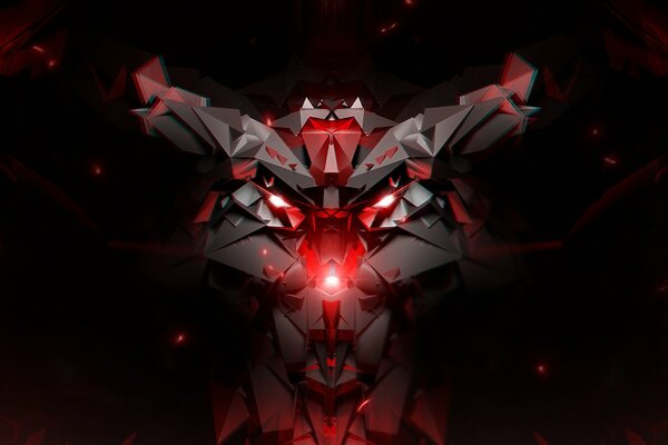 Abstrait animal rouge noir