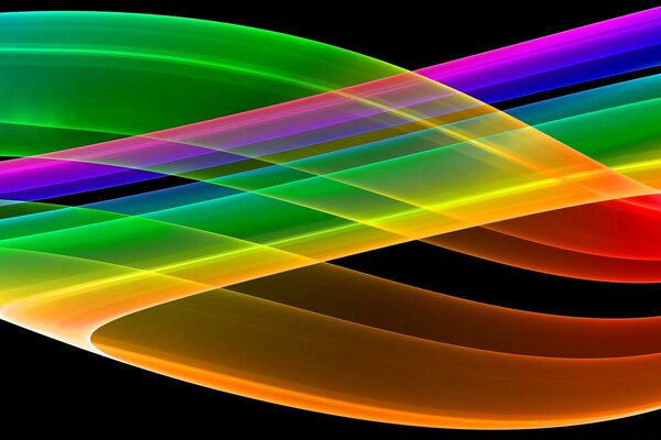 Schnittpunkt von farbigen Linien. Spektrum