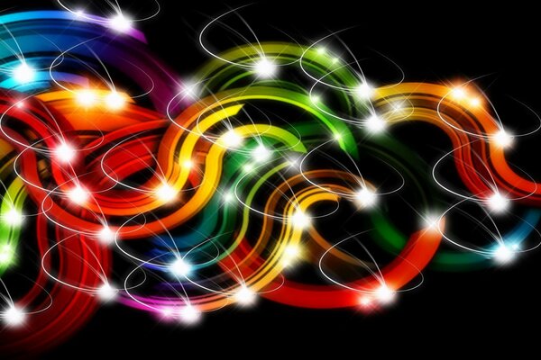 Linee colorate di riccioli e strisce